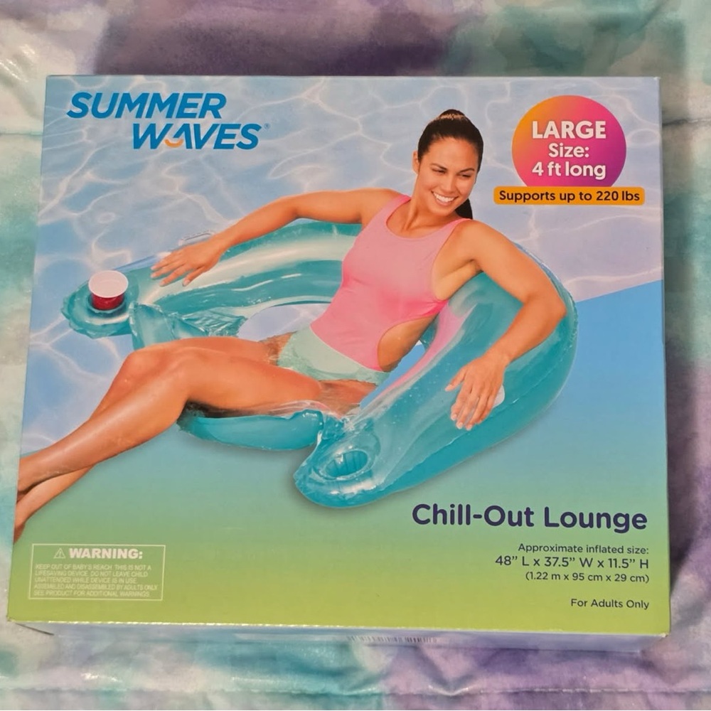 ‼️SUMMER CLEARANCE‼️ Summer Waves Chill-Out Pool Float Lounge Chair - Blue